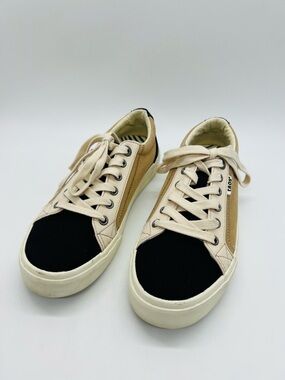 Taos Footwear Men’s Beige and Black Low-Top Lace up Sneakers Size 8